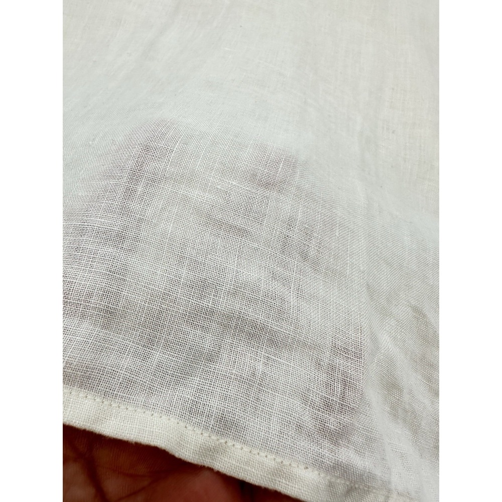 Martin Gordon 100% Linen Shirt XL Ivory Button Up Short Sleeve Coastal Resort - Picture 7 of 12